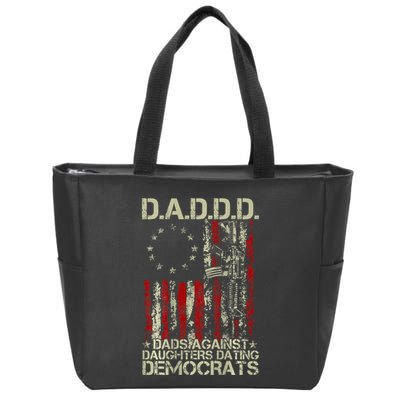 Daddd Gun Dads Against Daughters Dating Democrats On Back Zip Tote Bag