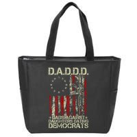 Daddd Gun Dads Against Daughters Dating Democrats On Back Zip Tote Bag
