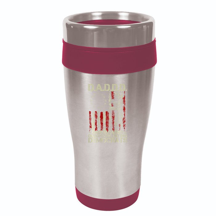 Daddd Gun Dads Against Daughters Dating Democrats On Back 16oz Travel Tumbler