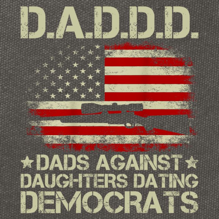 Daddd Gun Dads Against Daughters Dating Democrats USA Flag Cotton Canvas Backpack