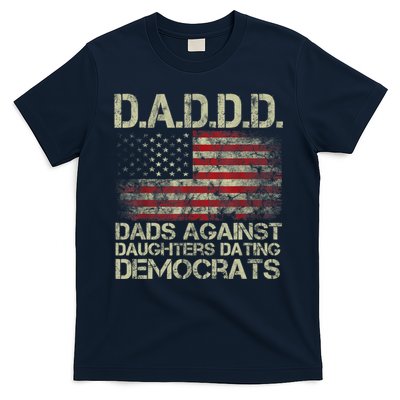 Daddd Gun Dads Against Daughters Dating Democrats USA Flag T-Shirt