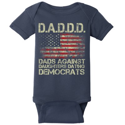 Daddd Gun Dads Against Daughters Dating Democrats USA Flag Baby Bodysuit