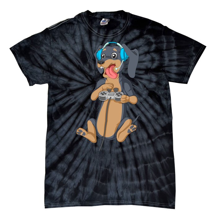 Dachshund Gamer Tie-Dye T-Shirt