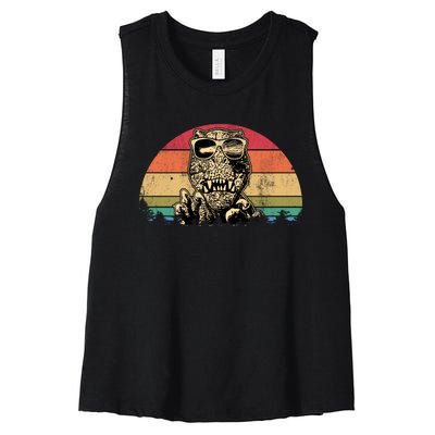 Dinosaur Going Extinct Vintage Women's Racerback Cropped Tank