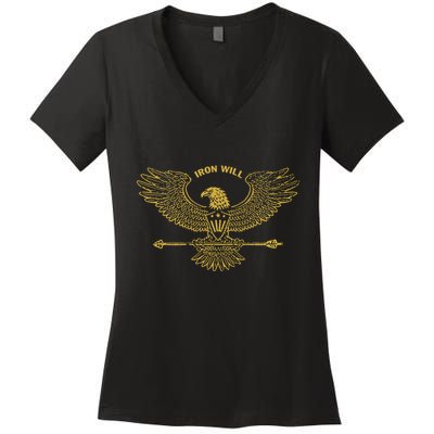 Derek Guy Eagle Arrow Iron Will Women's V-Neck T-Shirt