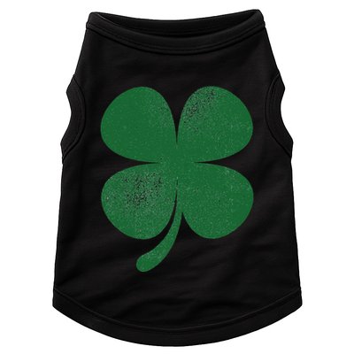 Distressed Green Four Leaf Clover Saint Patrick's Day Lover Doggie Tank