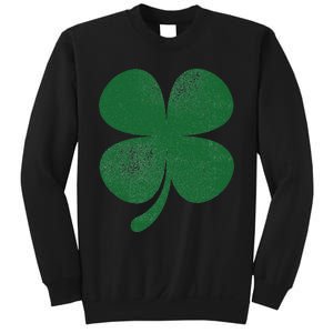 Distressed Green Four Leaf Clover Saint Patrick's Day Lover Sweatshirt