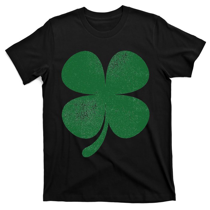 Distressed Green Four Leaf Clover Saint Patrick's Day Lover T-Shirt