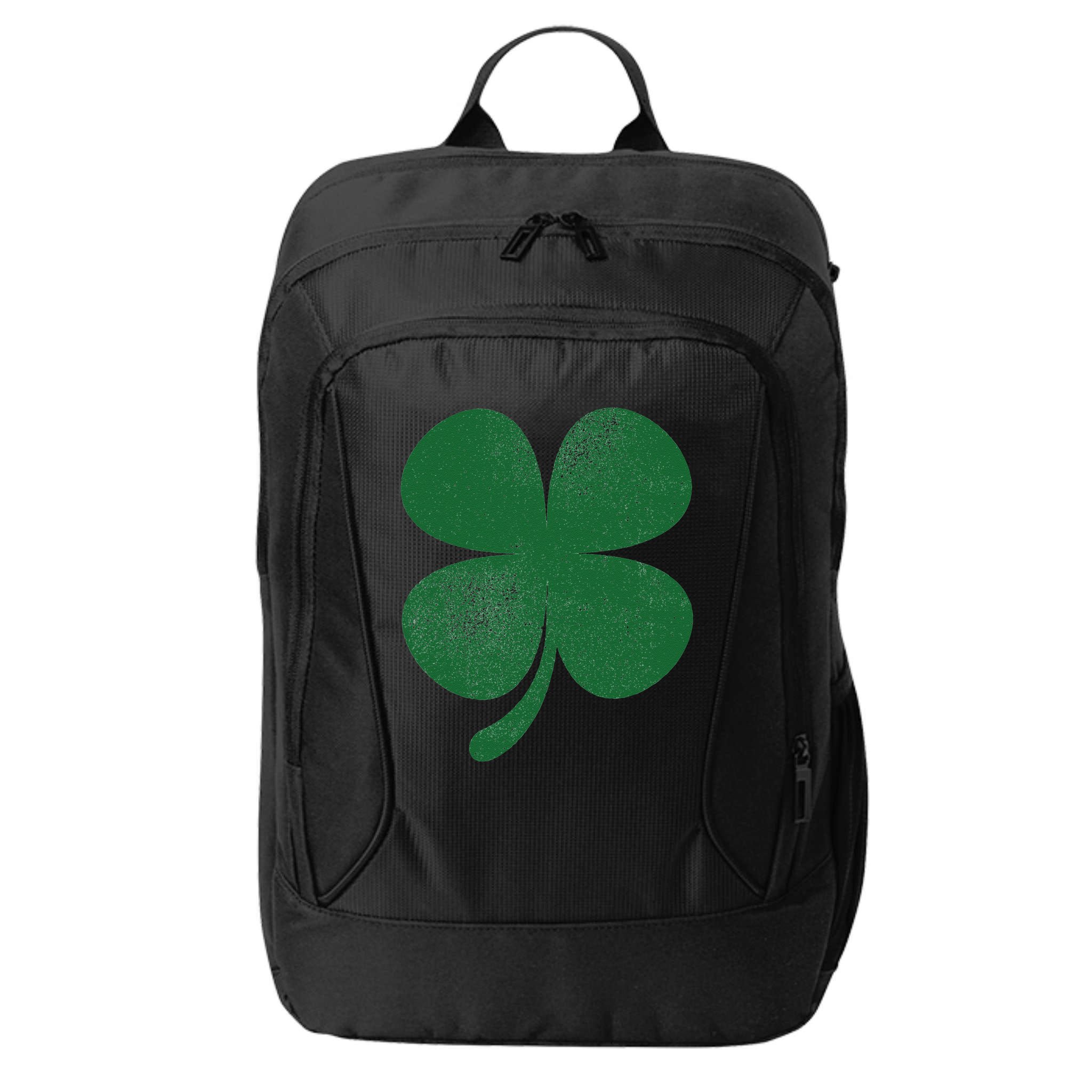 Distressed Green Four Leaf Clover Saint Patrick's Day Lover City Backpack