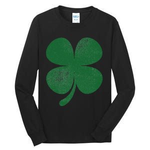 Distressed Green Four Leaf Clover Saint Patrick's Day Lover Tall Long Sleeve T-Shirt