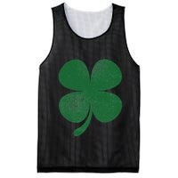 Distressed Green Four Leaf Clover Saint Patrick's Day Lover Mesh Reversible Basketball Jersey Tank