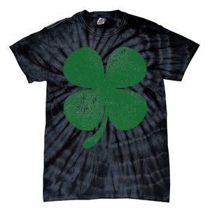 Distressed Green Four Leaf Clover Saint Patrick's Day Lover Tie-Dye T-Shirt