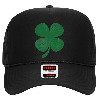 Distressed Green Four Leaf Clover Saint Patrick's Day Lover Trucker Hat