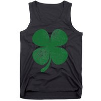 Distressed Green Four Leaf Clover Saint Patrick's Day Lover Tank Top