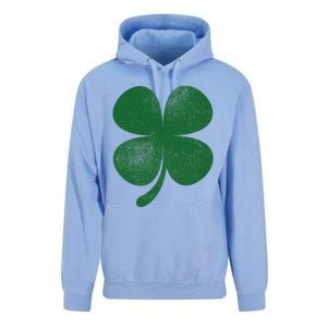 Distressed Green Four Leaf Clover Saint Patrick's Day Lover Unisex Surf Hoodie