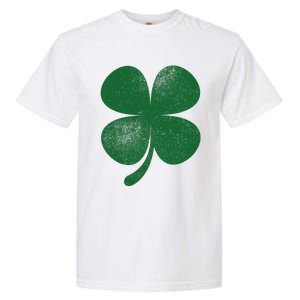 Distressed Green Four Leaf Clover Saint Patrick's Day Lover Garment-Dyed Heavyweight T-Shirt