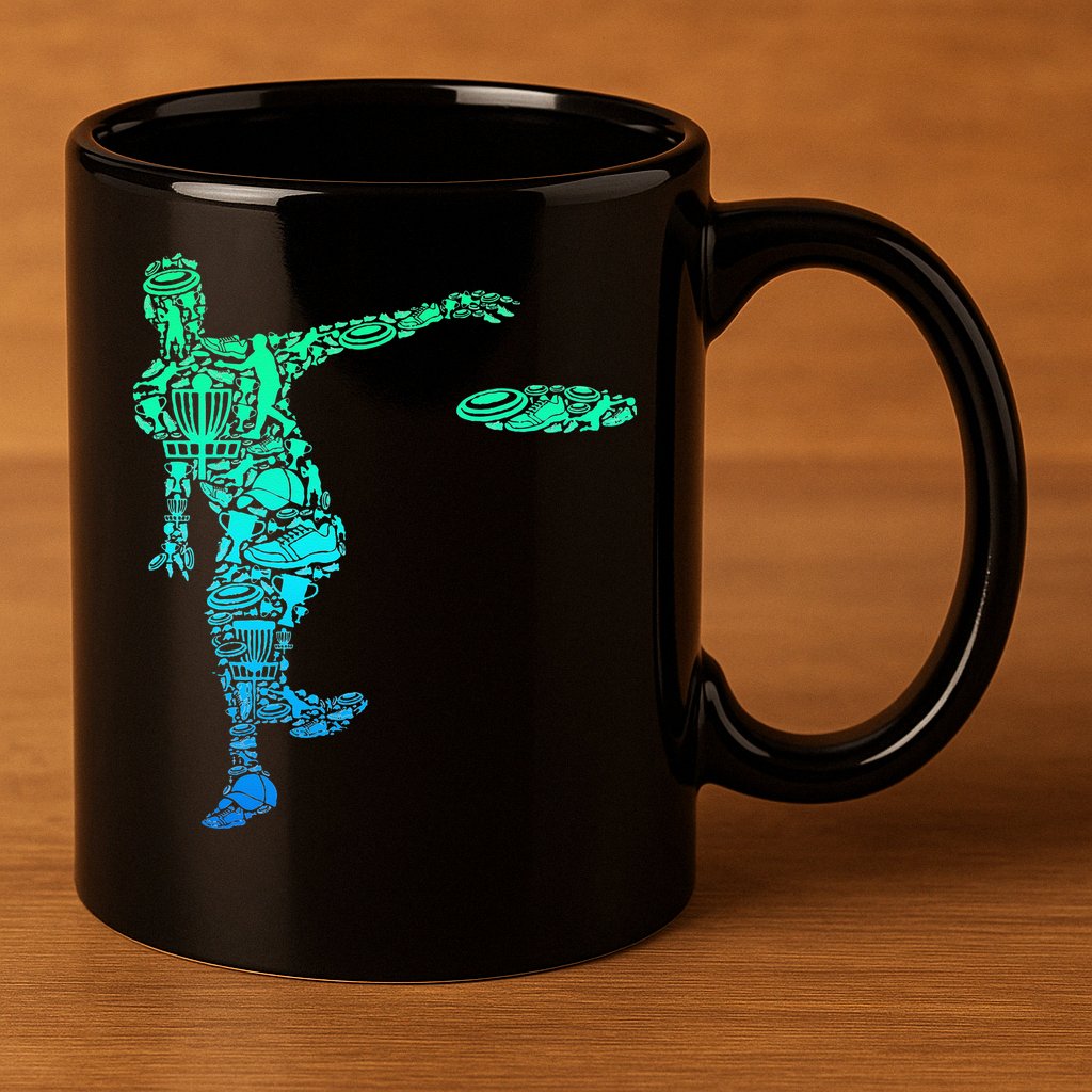 Disc Golf Frisbee 11oz C Handle Ceramic Mug