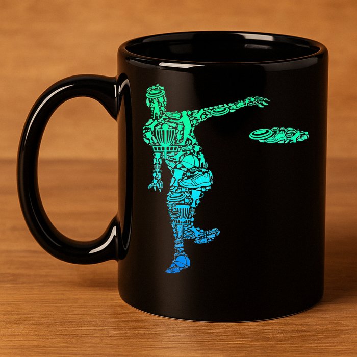 Disc Golf Frisbee 11oz C Handle Ceramic Mug