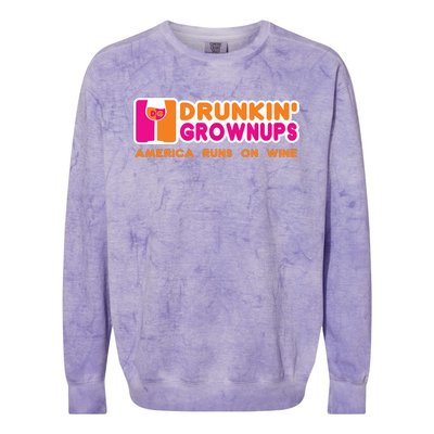 Drunken Grownups Funny Wine Shirts Drinking Gifts Colorblast Crewneck Sweatshirt