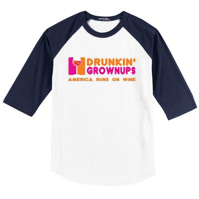 Drunken Grownups Funny Wine Shirts Drinking Gifts Baseball Sleeve Shirt