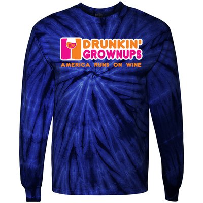 Drunken Grownups Funny Wine Shirts Drinking Gifts Tie-Dye Long Sleeve Shirt