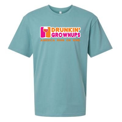 Drunken Grownups Funny Wine Shirts Drinking Gifts Sueded Cloud Jersey T-Shirt