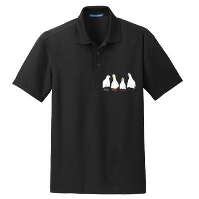 Ducks Ghost Farm Farmer Animal Halloween Costume Dry Zone Grid Polo