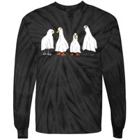 Ducks Ghost Farm Farmer Animal Halloween Costume Tie-Dye Long Sleeve Shirt