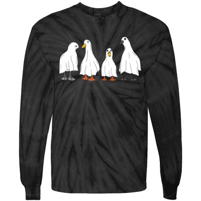 Ducks Ghost Farm Farmer Animal Halloween Costume Tie-Dye Long Sleeve Shirt