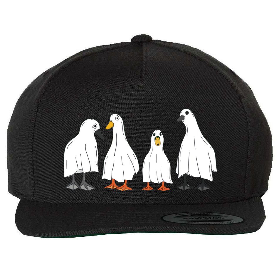 Ducks Ghost Farm Farmer Animal Halloween Costume Wool Snapback Cap
