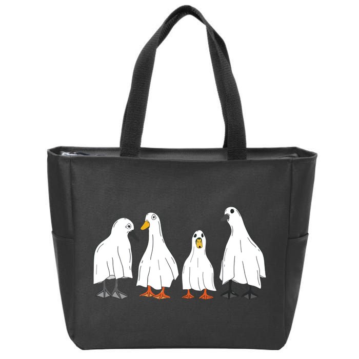 Ducks Ghost Farm Farmer Animal Halloween Costume Zip Tote Bag