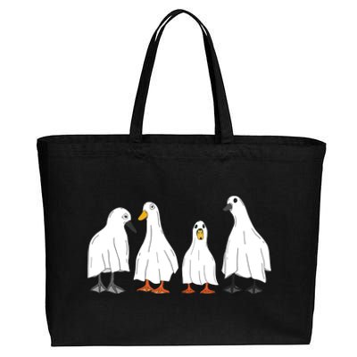 Ducks Ghost Farm Farmer Animal Halloween Costume Cotton Canvas Jumbo Tote