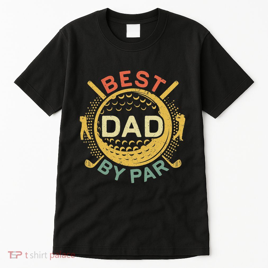 Disc Golf Fathers Best Dad By Par Funny Golf Gift Tall T-Shirt