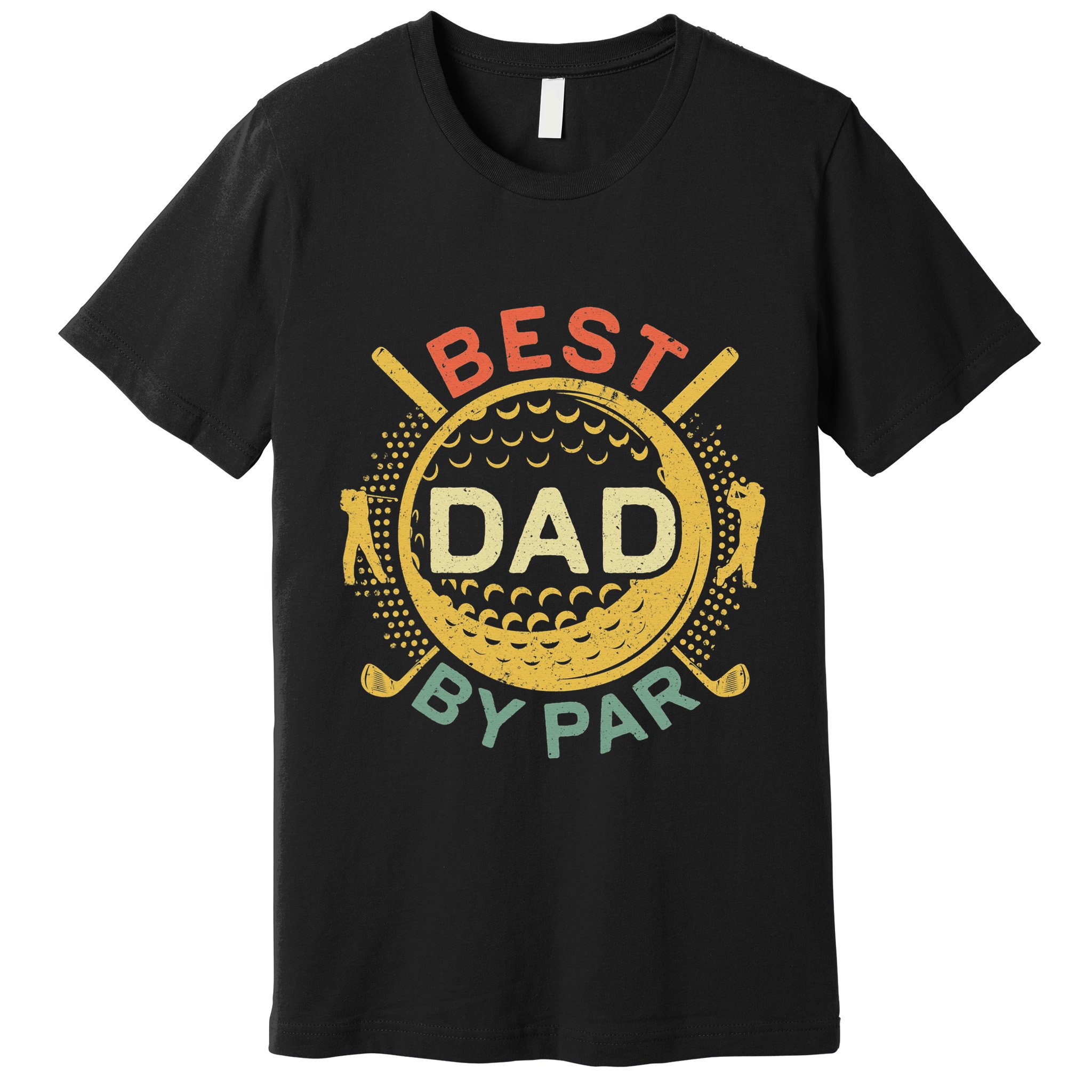 Disc Golf Fathers Best Dad By Par Funny Golf Gift Premium T-Shirt
