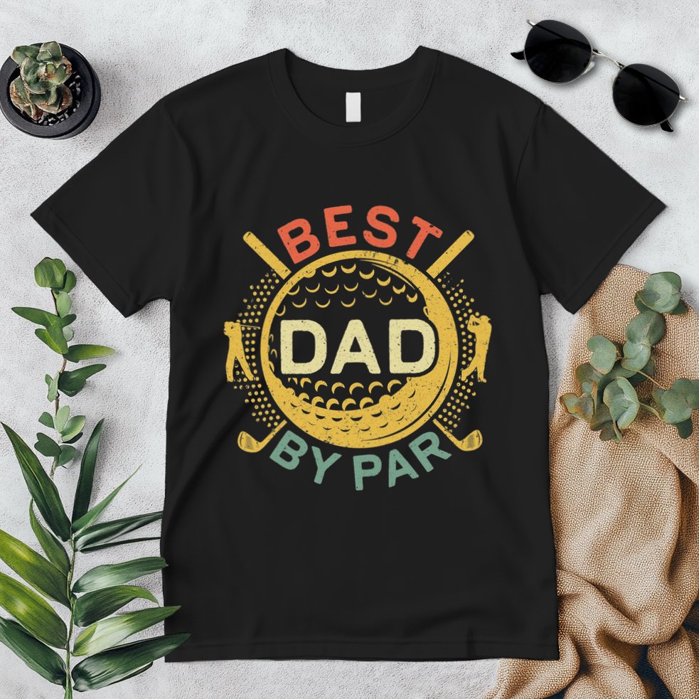 Disc Golf Fathers Best Dad By Par Funny Golf Gift Premium T-Shirt