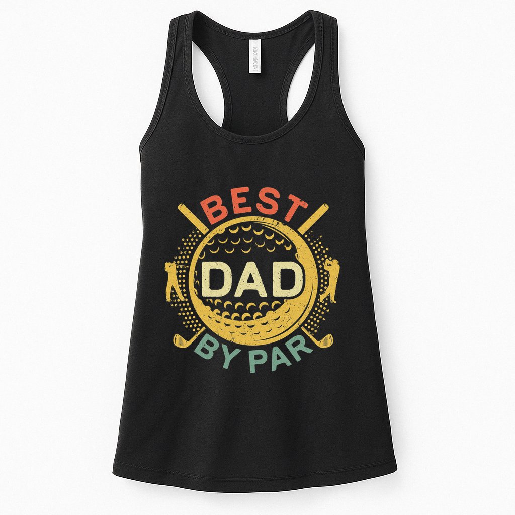 Disc Golf Fathers Best Dad By Par Funny Golf Gift Womens Tank Top