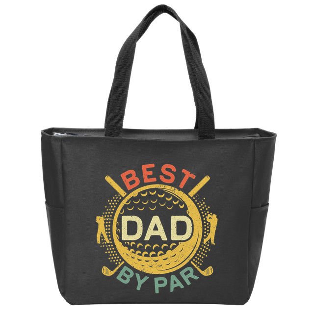 Disc Golf Fathers Best Dad By Par Funny Golf Gift Zip Tote Bag