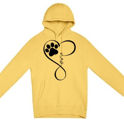 Dog Gift Fun Pawprint Design Gift Love Dogs Gift Premium Pullover Hoodie