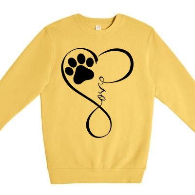 Dog Gift Fun Pawprint Design Gift Love Dogs Gift Premium Crewneck Sweatshirt