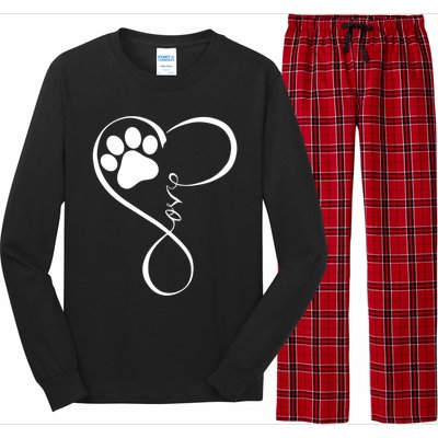 Dog Gift Fun Pawprint Design Gift Love Dogs Gift Long Sleeve Pajama Set