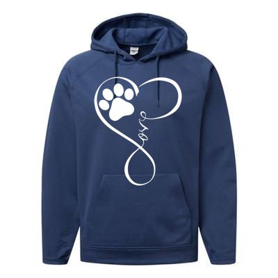 Dog Gift Fun Pawprint Design Gift Love Dogs Gift Performance Fleece Hoodie