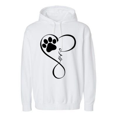 Dog Gift Fun Pawprint Design Gift Love Dogs Gift Garment-Dyed Fleece Hoodie