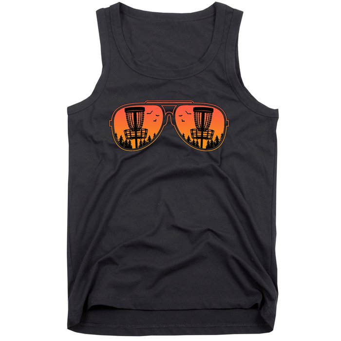 Disc Golf Funny Hit Trees and Curse Retro Disc Golf Tank Top