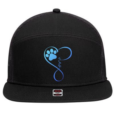 Dog Gift Fun Pawprint Design Gift Love Dogs Gift 7 Panel Mesh Trucker Snapback Hat