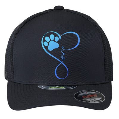 Dog Gift Fun Pawprint Design Gift Love Dogs Gift Flexfit Unipanel Trucker Cap