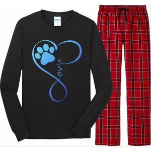 Dog Gift Fun Pawprint Design Gift Love Dogs Gift Long Sleeve Pajama Set