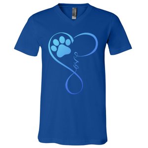 Dog Gift Fun Pawprint Design Gift Love Dogs Gift V-Neck T-Shirt