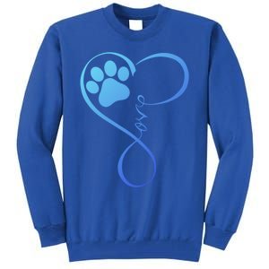 Dog Gift Fun Pawprint Design Gift Love Dogs Gift Tall Sweatshirt