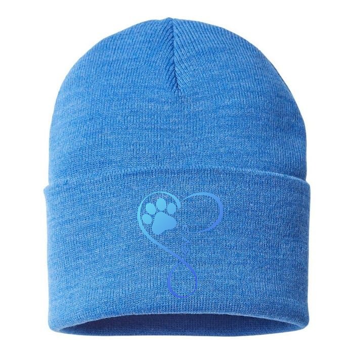 Dog Gift Fun Pawprint Design Gift Love Dogs Gift Sustainable Knit Beanie