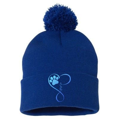 Dog Gift Fun Pawprint Design Gift Love Dogs Gift Pom Pom 12in Knit Beanie